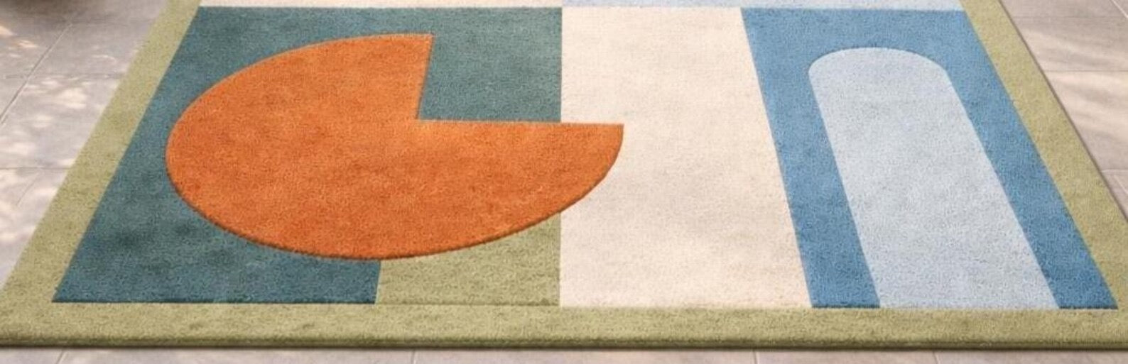 Abstract Earth Tone Area Rug, Modern Living Room Carpet